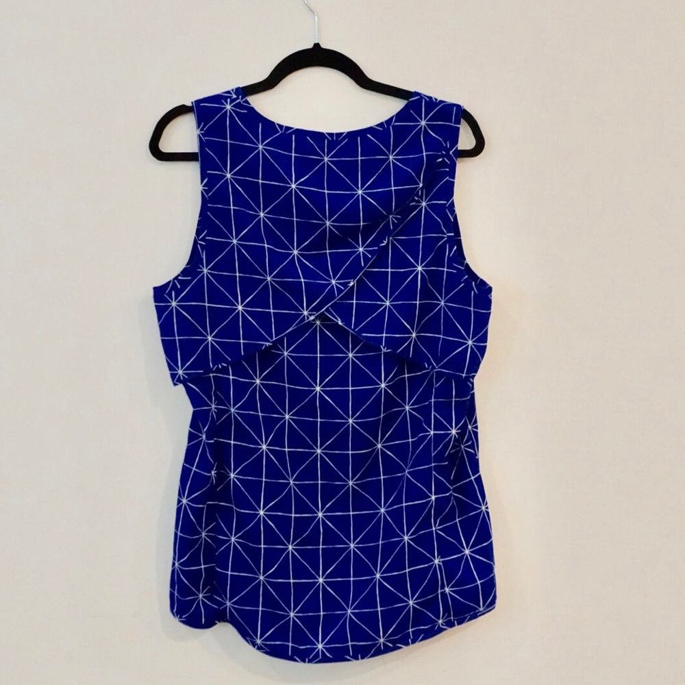 Blue and White Patterned Tank